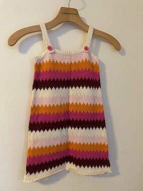 Old Navy Cream, Pink & Orange Striped Knit Sundress